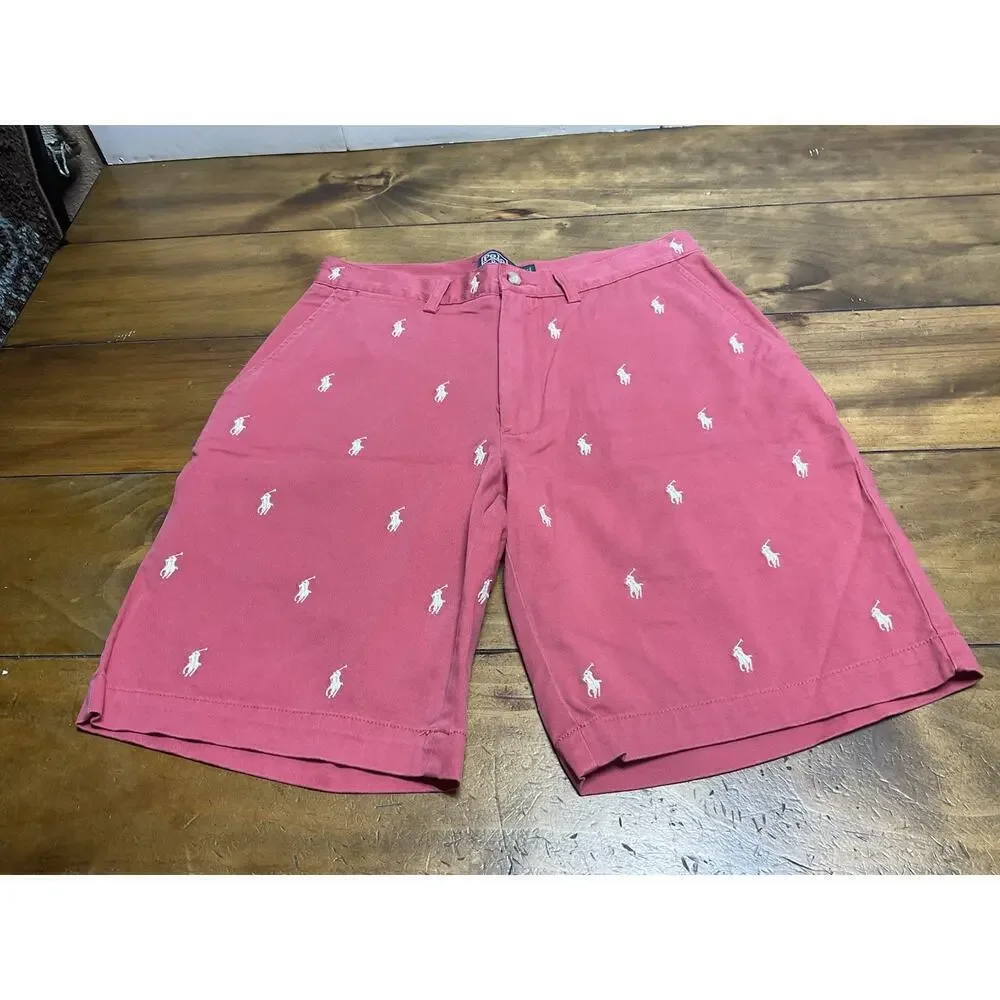 Polo Ralph Lauren Shorts Men's Size 31 Pink All Over Pony Print